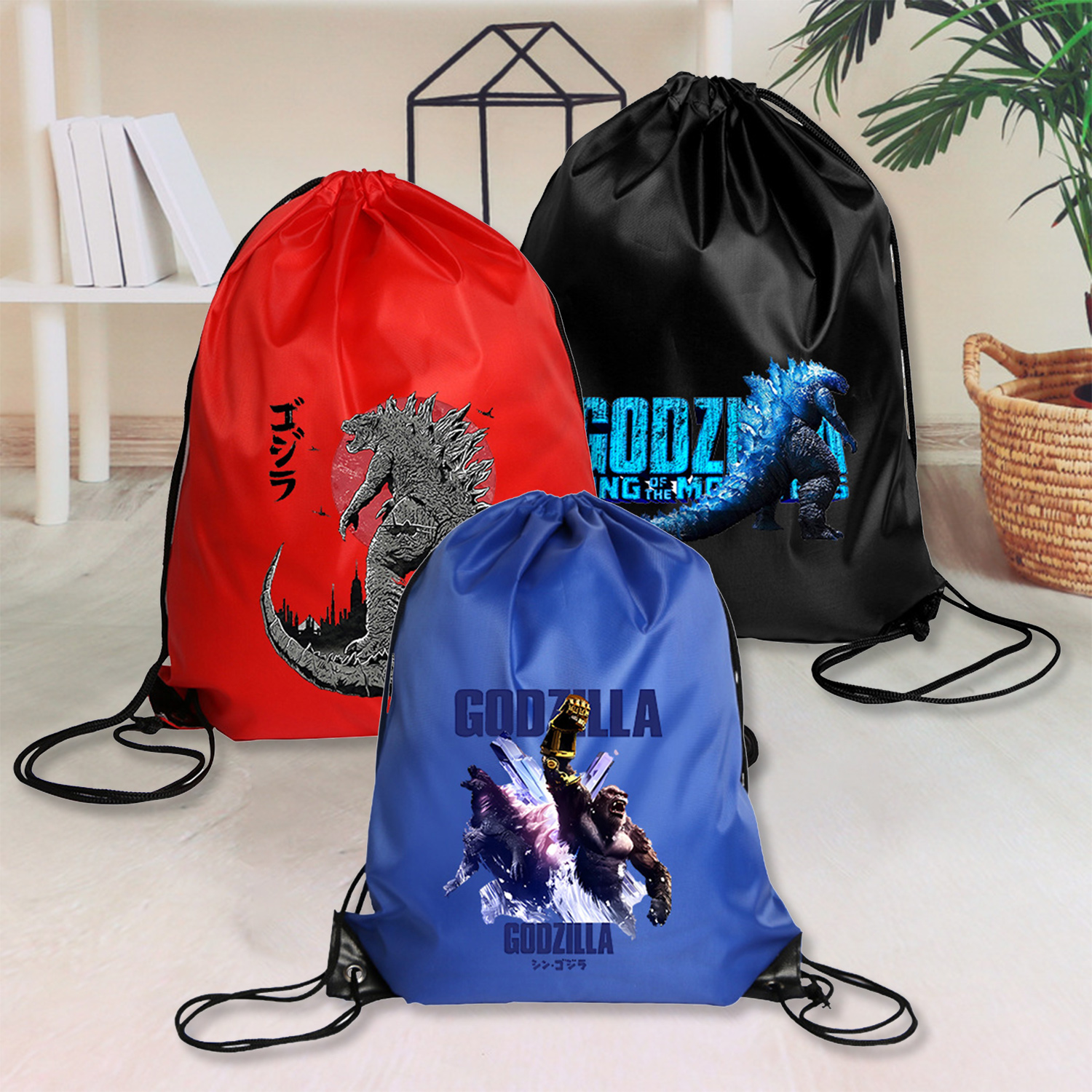 Outdoor Sport Backpack - Godzilla Riding Backpack Gym Drawstring Shoes