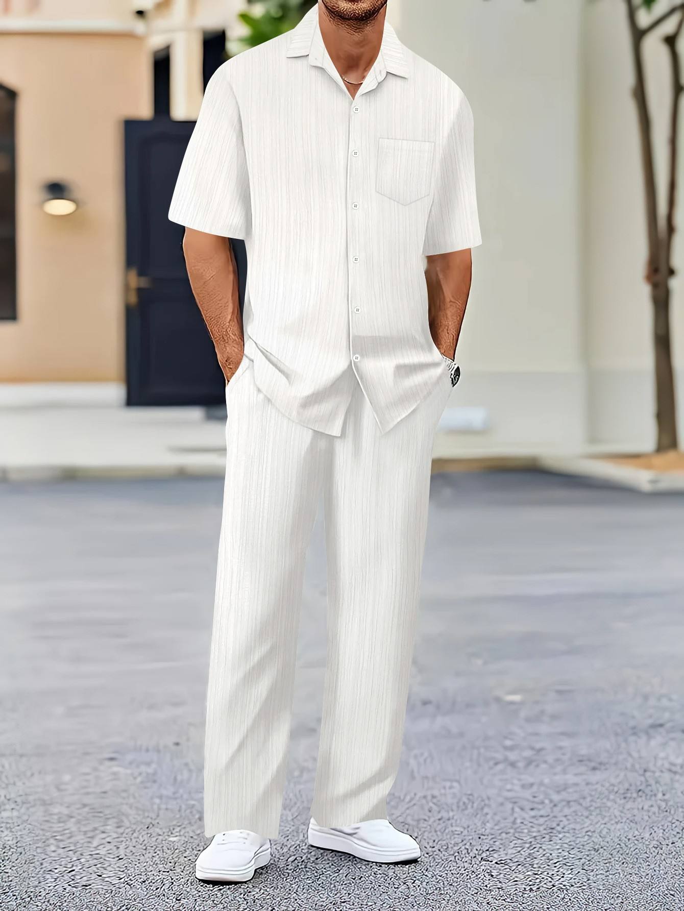 Outdoor Sports Leisure - Men's Spring and Autumn Shirt Set,