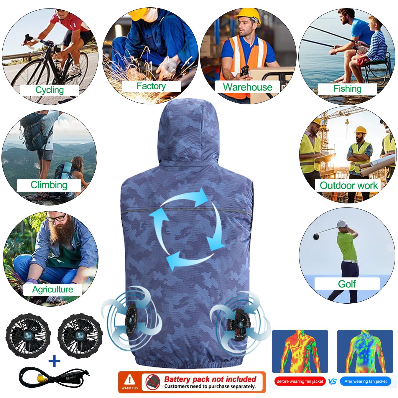 Summer Sport 12V/5V Fan Air Co - Outdoor Sport Jacket Women'S recension och pris
