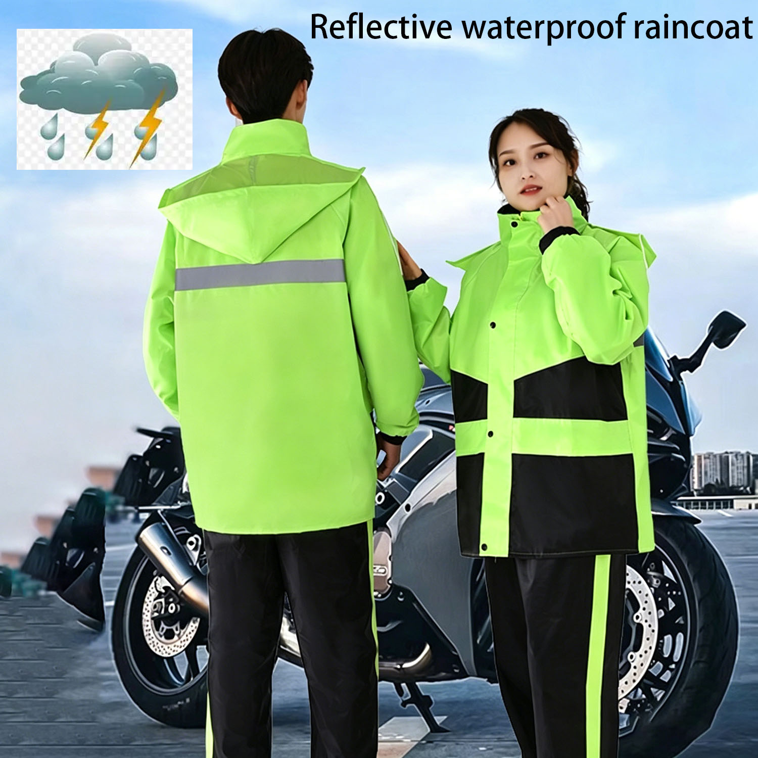 Motorcycle Raincoat Suits Men  - Outdoor Sport Jacket recension och pris