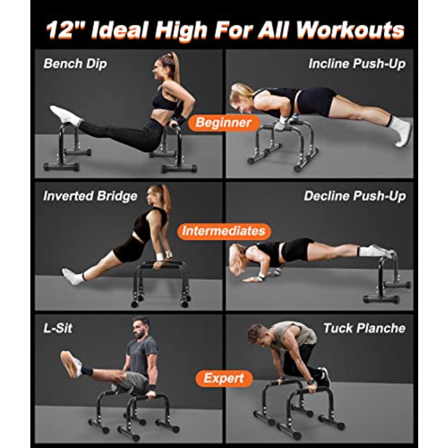 12 Inch High Non-Slip Push Up  - Gymnastic Bar Home recension och pris