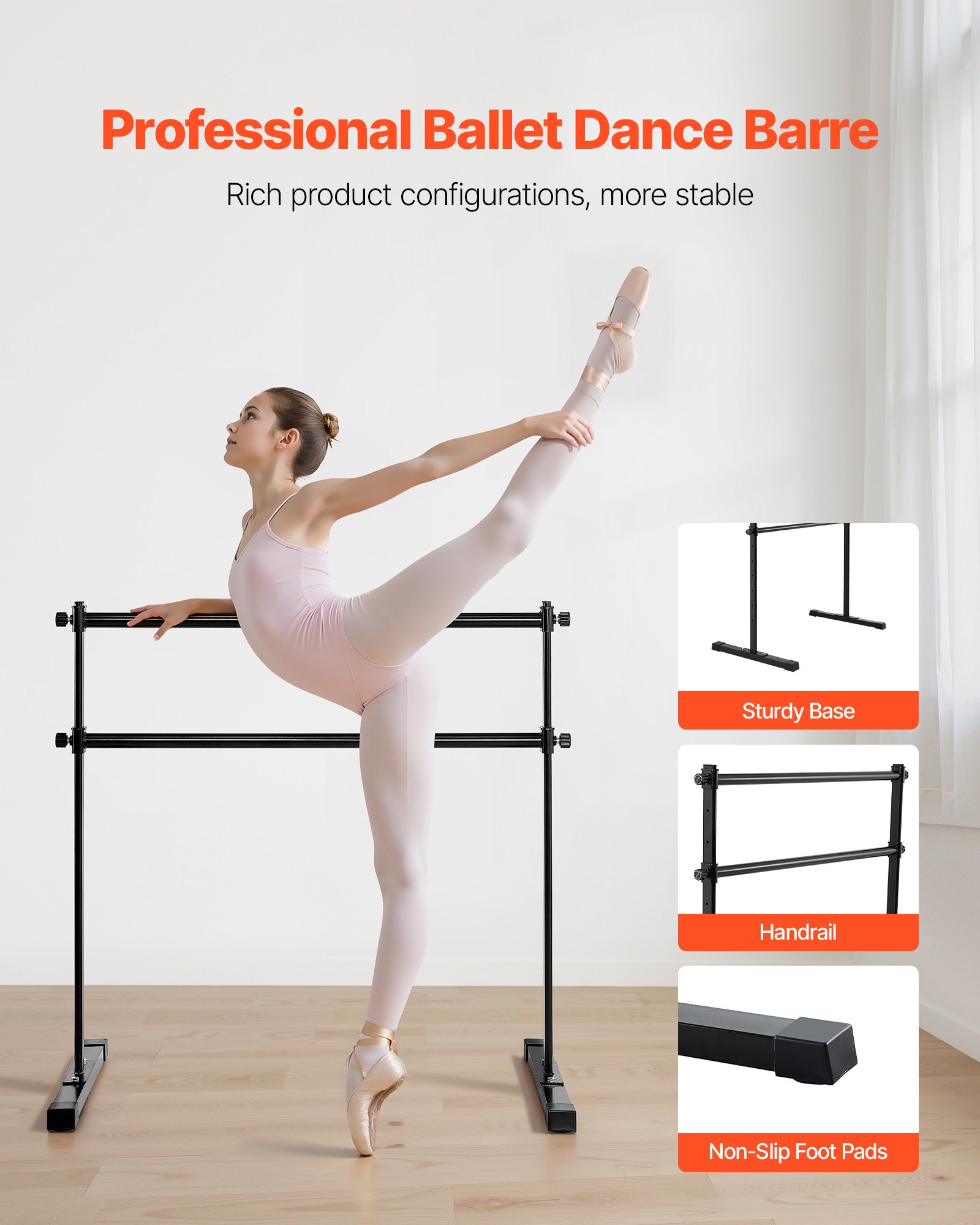 Ballet Barre, 4 Ft Double Barr - Gymnastic Bar Home recension och pris