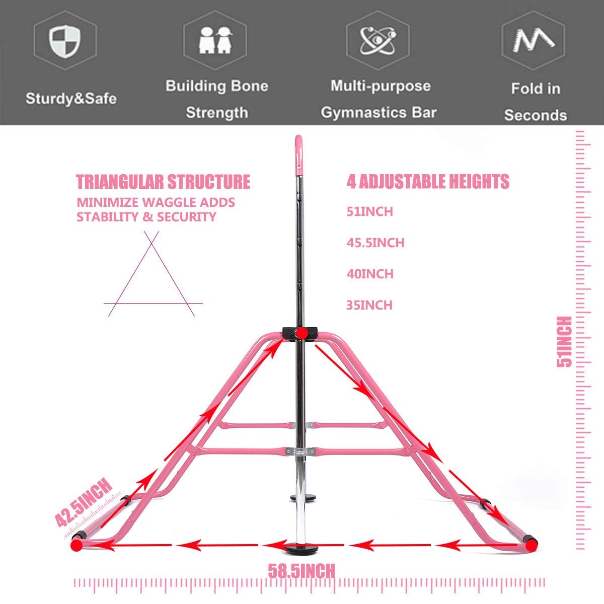 Gymnastics Bar Kids Expandable - Gymnastic Bar Home recension och pris
